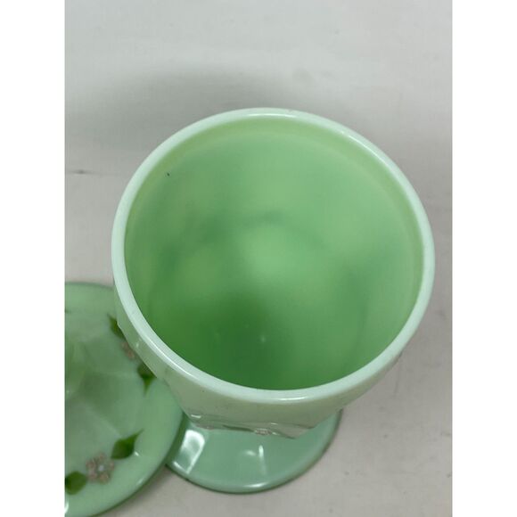 Westmoreland Glass Sea Foam Green Mint Lidded, Footed Candy Sugar Jar Dish ‘79 - Picture 4 of 8